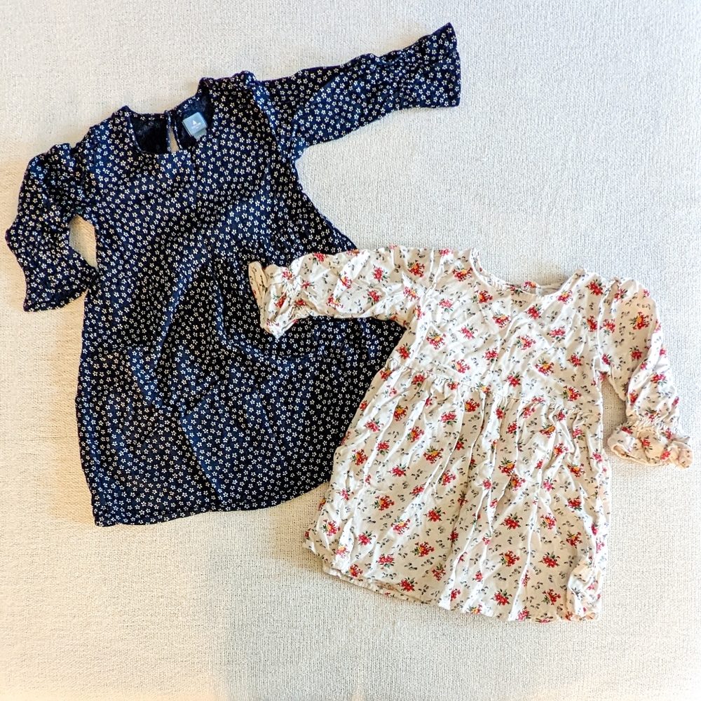 Gap Toddler Girl Floral Long Sleeve Dress [2 Options]